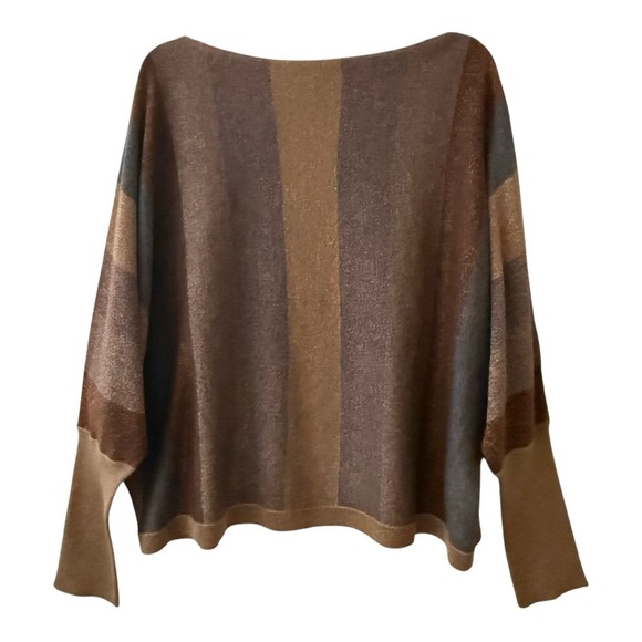THML Ombré Glitter Stripe Boatneck Sweater Size Medium - Picture 1 of 13